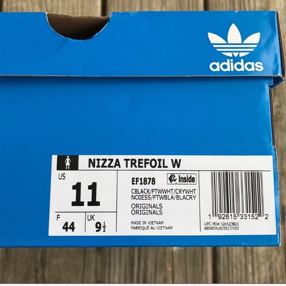 NEW Adidas Nizza Trefoil Black Sneaker Womens 11 - Picture 12 of 12